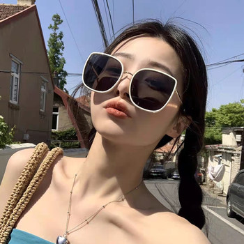 2024 New Large-Frame Polarized Sunglasses, Internet Celebrity Style, Off-White Fashionable Women's Uv Protection Sunglasses