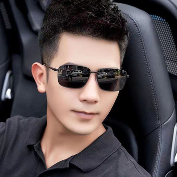 New Polarized Sunglasses for Men, Color-Changing Glasses, Anti-Uv, Driving, Fishing, Retro Style, Driving Metal Sunglasses