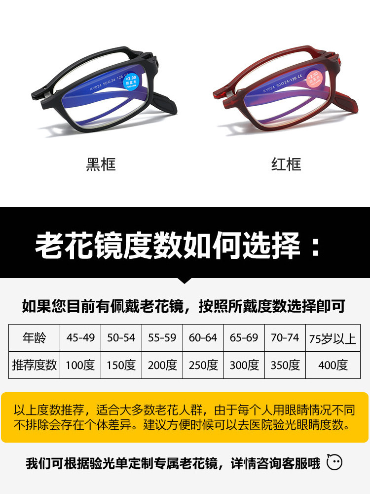 New High-Quality Fashionable High-Definition Anti-Blue Light Folding Reading Glasses for Women, Portable Anti-Fatigue Reading Glasses for the Elderly, Men's Reading Glasses