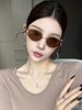 2025 New Metal Oval Small Frame Sunglasses Photo Sunglasses Retro High-End Trendy Women's Sunglasses
