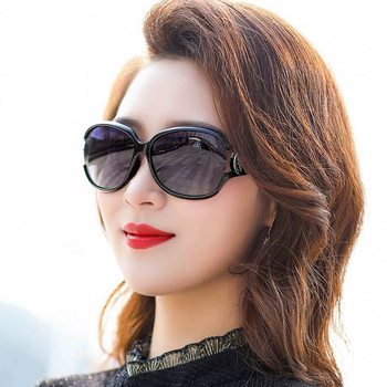 2025 New Polarized Sunglasses for Women, Large Frame Round Face Glasses, Fashionable Internet Celebrity Style, Korean Version, Uv Protection Sunglasses