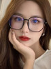 Anti-Blue Light Glasses for Women, Mobile Phone Radiation Protection Goggles, Flat Lens, Fashionable, Trendy, Natural Look, Slimming, Large Frame Glasses