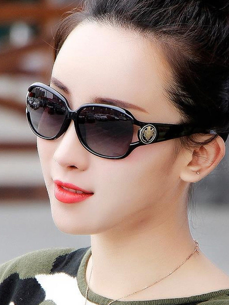 2025 New Polarized Sunglasses for Women, Large Frame Round Face Glasses, Fashionable Internet Celebrity Style, Korean Version, Uv Protection Sunglasses