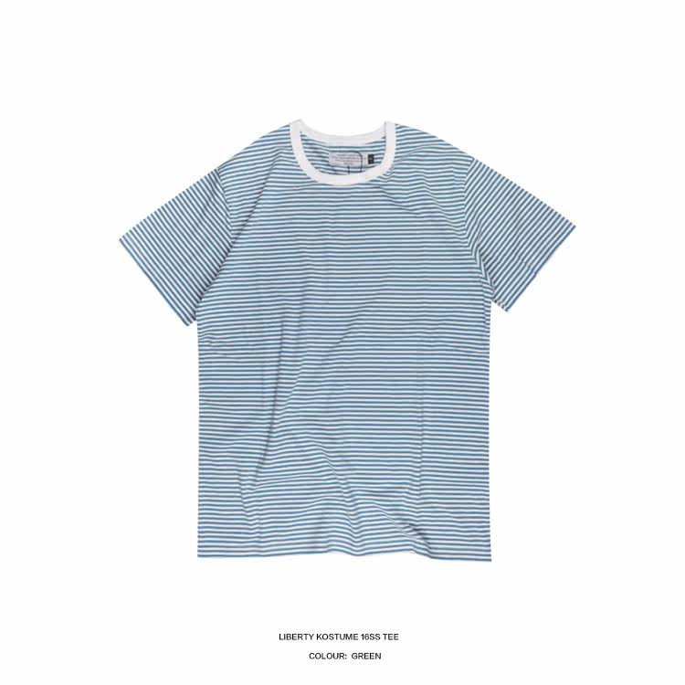 男T恤 L码数  蓝白小条纹