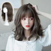 Women's Korean Wool Curly Fluffy Short Natural Medium Curly Hair Girls' Wig Medium Long