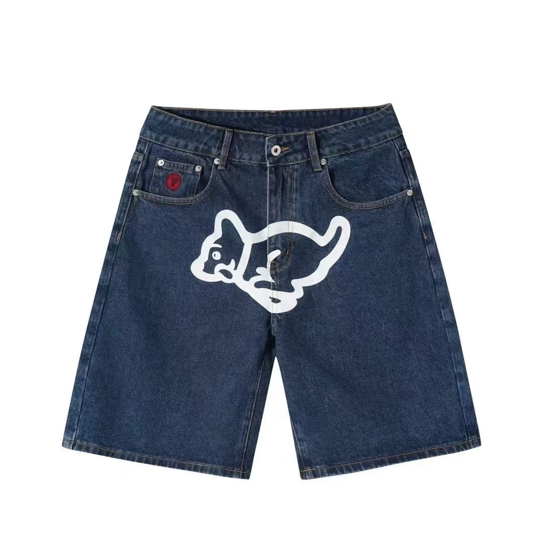 BBC ICE CREAM 24SS Flying Dog Running Dog принтованные джинсовые шорты для мужчин и женщин BEAST Selection