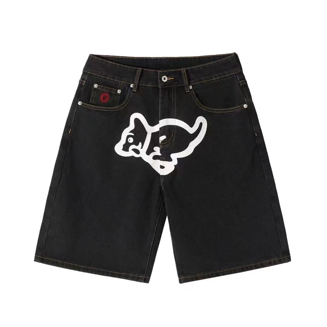 BBC ICE CREAM 24SS Flying Dog Running Dog принтованные джинсовые шорты для мужчин и женщин BEAST Selection