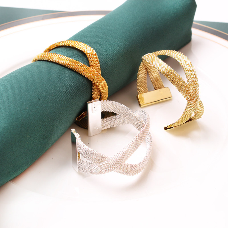 ホテル向け高級織物ナプキンバックルリング、スタイリッシュでシンプルなナプキンリング、サンプルルーム用洋風装飾ナプキンバックル