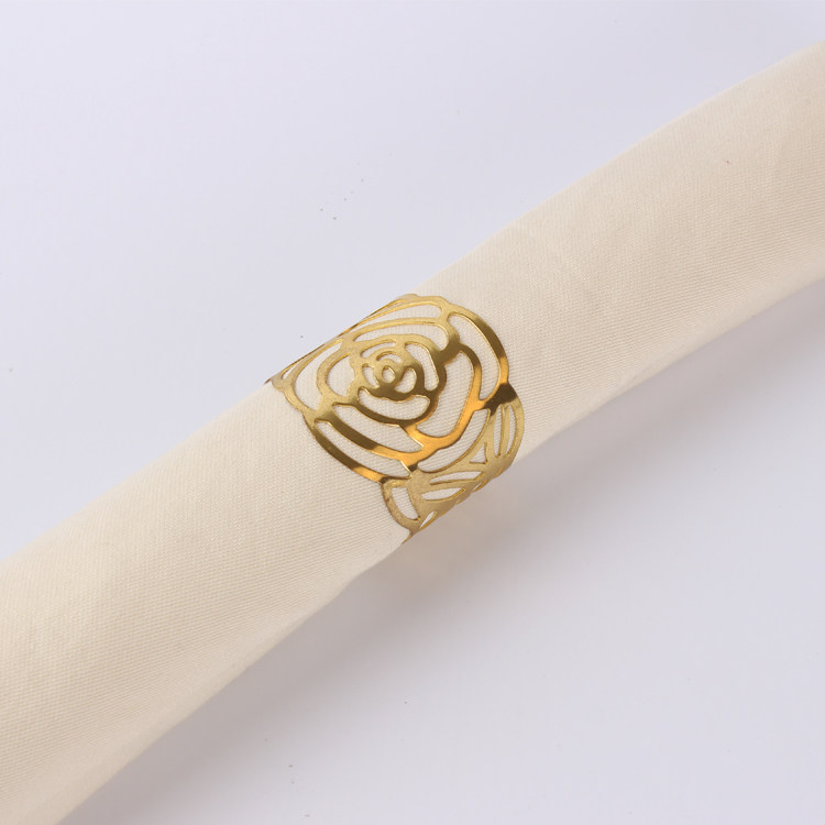Manufacturer Direct sales Wedding Dining Hall Hollowed-out of Rose Flower Napkins Button for Dining Towels Home-like Room Lip Cloth Circle