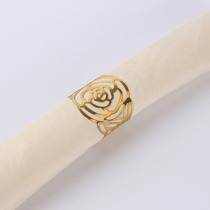Factory direct wedding restaurant hollow rose napkin button napkin ring home model room mouth cloth ring