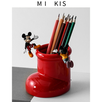 ins childlike cute shoes cartoon student pen holder makeup brush storage bucket desktop storage box multi-functional ornament