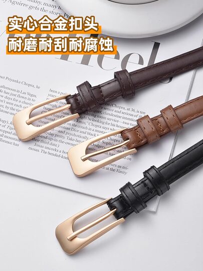 Woodpecker Belt Women's 2025 New Fashion Genuine Leather Belt Versatile Decoration with Jeans Cowhide Thin Belt