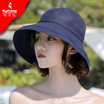 Woodpecker hat female spring summer sunshade fishermans hat Japanese Joker black spring and summer Korean tide sunscreen sun hat