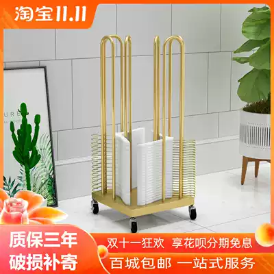 Light luxury gold clothing store hanger storage rack space saving removable hangers finishing artifact universal wheel wheels