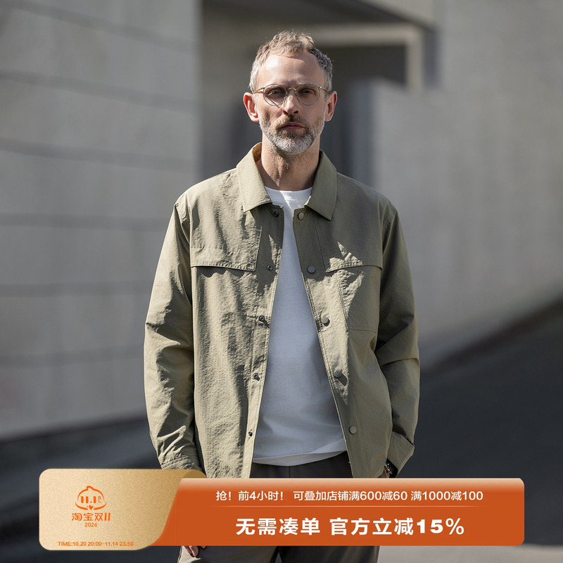 Edot Men's Spring and Autumn Lightweight Anti-Wrinkle High-End Lapel Shirt-Style Jacket Business Casual Thin Coat for Men Edot Men's Spring and Autumn Lightweight Anti-Wrinkle High-End Lapel Shirt-Style Jacket Business Casual Thin Coat for Men