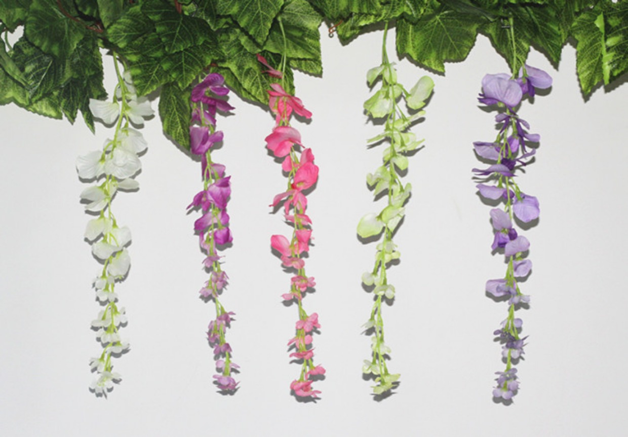 Mô phỏng Dây hoa Wisteria Trang trí trong nhà Ban công Đồ trang trí phòng khách Nhựa giả Hoa trang trí Hoa trần - Hoa nhân tạo / Cây / Trái cây giá lan giả hạc rừng