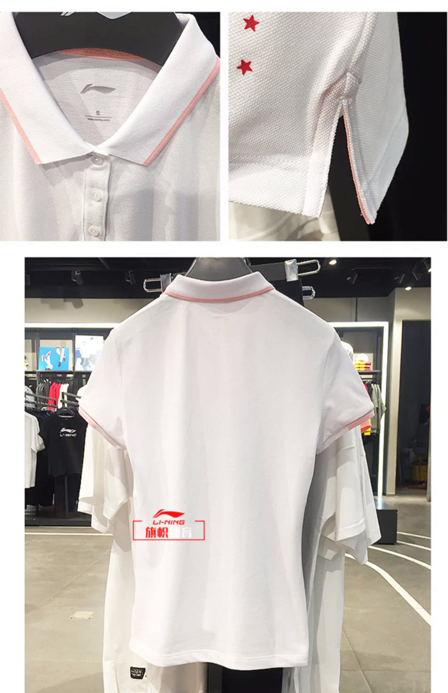 Áo thun thể thao tay ngắn Li Ning nữ 2019 hè mới cotton thoáng khí thoải mái áo polo ngắn tay APLP034 - Áo polo thể thao áo polo