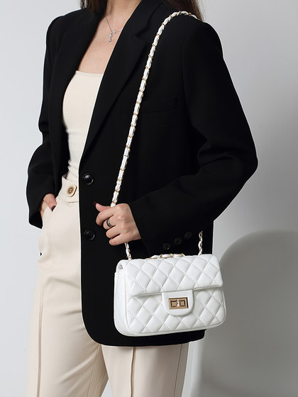 香港代购高级感菱格链条小方包包女2025新款腋下包百搭单肩斜跨包