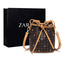 Hong Kong old flower bucket bag women 2021 new fashion foreign style shoulder bag net red wild shoulder bag tide