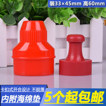 Plastic oval stamp box Red rubber stamp box Oval stamp storage box Financial stamp box with sponge pad