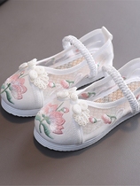 Girls embroidered shoes Princess Hanfu shoes costume childrens foreign style breathable mesh Chinese style embroidery performance sandals