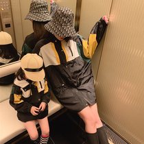 Fried Street parent-child clothing 2021 new spring and autumn mother and daughter long windbreaker coat childrens leisure foreign style Korean long sleeve tide