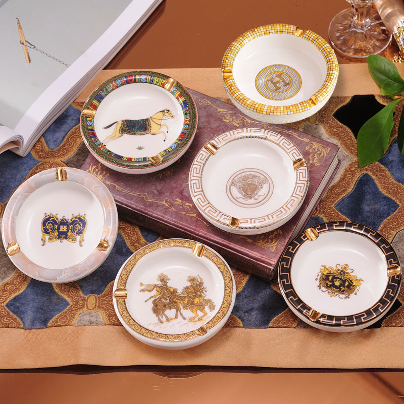 Nordic ins style creative ceramic cylindrical ashtray personality home bathroom ashtray home decoration ornaments