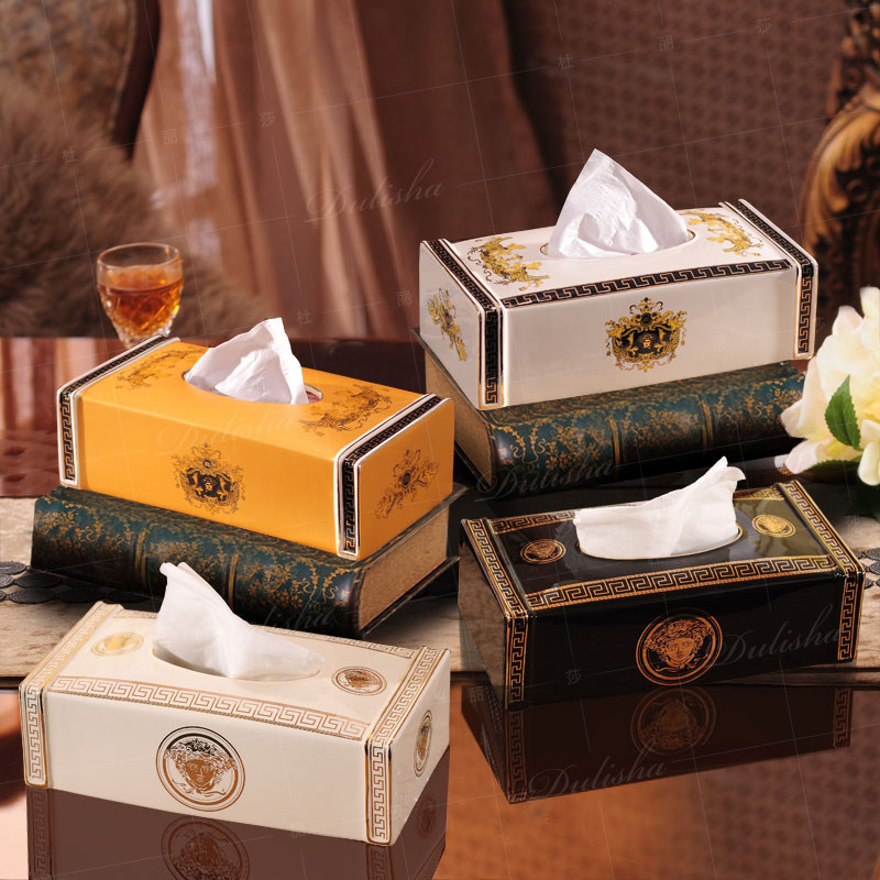 European-style ceramic home simple drawer box Medusa paper drawer box tissue box home coffee table decoration light luxury