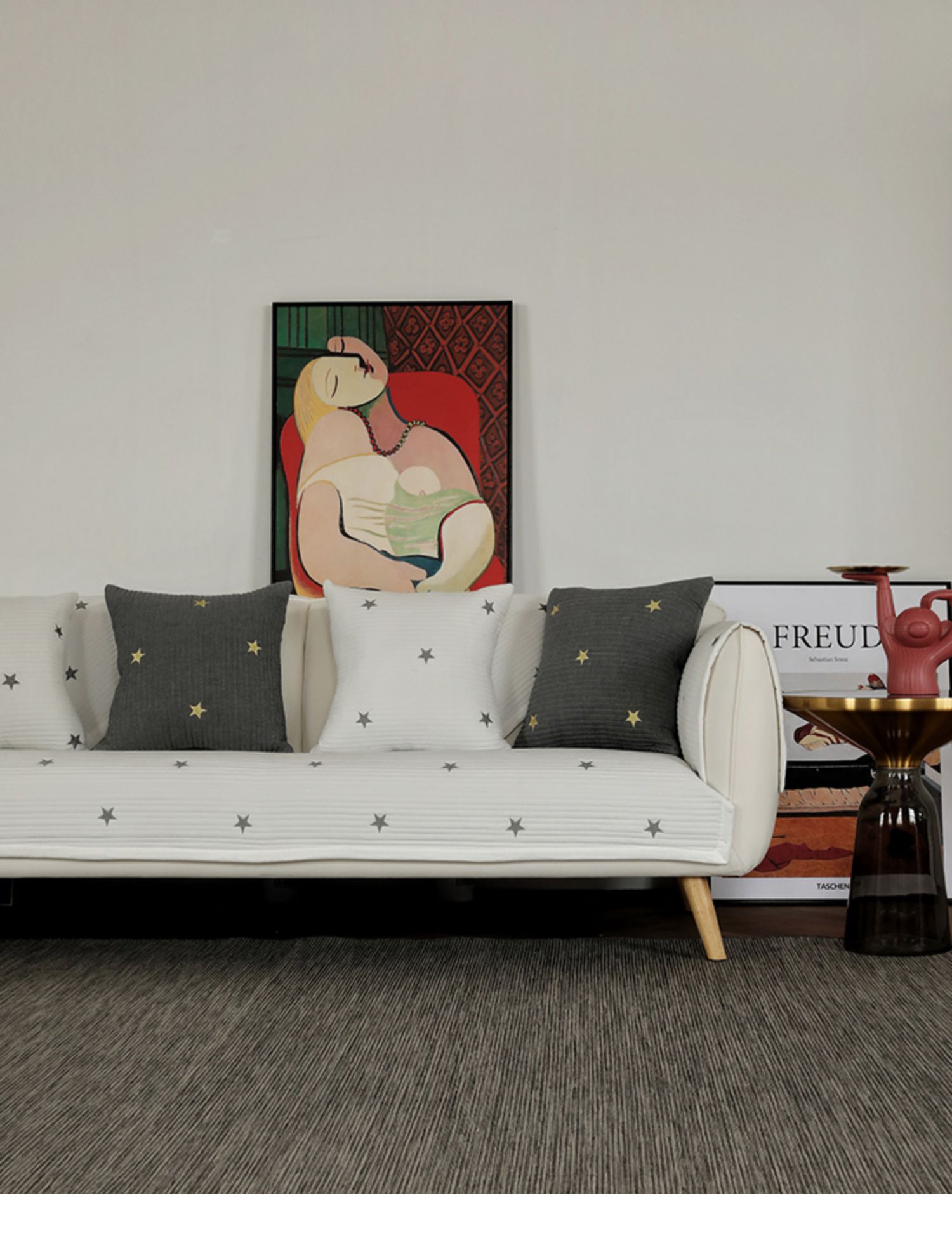 Giấc mơ sao Bắc Âu đơn giản đệm sofa bốn mùa vải cotton phổ biến chống trượt khăn che đệm có thể được tùy chỉnh - Ghế đệm / đệm Sofa đệm sofa gỗ