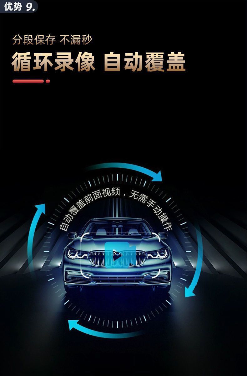 2026 model car-mounted 360-degree panoramic dashcam recorder, no installation required, wireless reversing camera, and built-in electronic dog