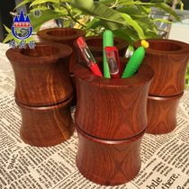 Edge Creativity Red Wood Pen Holder Wenfang 4 Treasure Desk Pen Inserts Myanmar Flowers Pear Big Fruit Purple Sandalwood Whole Wood Pendulum Pieces