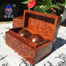 Edge Creativity Great Fruits Purple Sandalwood Handball Box Suit Solid Wood Cherry Wood Burmese Pear Tree Tumor Elderly Health Care Ball