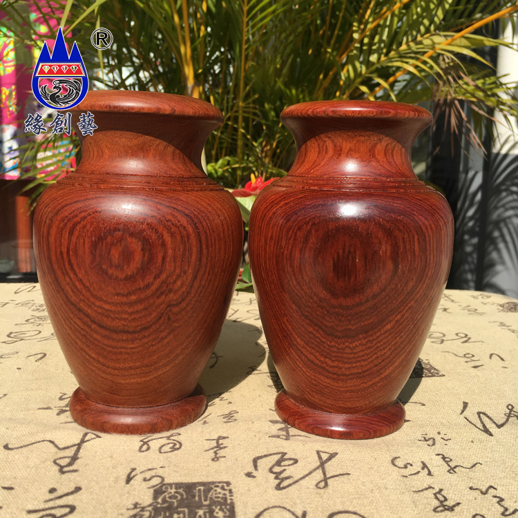 Edge Creatives Red Wood Vases Myanmar Flowers Pear Solid Wood Large Fruits Purple Sandalwood Hotel Living-room Dining Room Table Flower Arrangement Pendulum