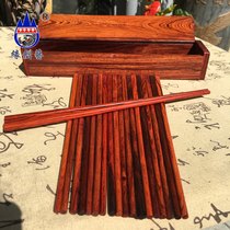 Edge Creatives Red Wood Household Chopsticks Myanmar Acid Branch 10 Double boxed Artisanal No Lacquer Quality Gift Chinese Chopsticks