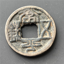 Antique bronze wares antique handicrafts antique money (Changping five baht with seven stars on the back)