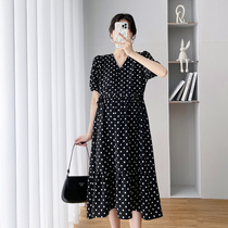 Maternity dress Summer Fashion jacket Summer Fashion V lead over knee ligament Rope Loose temperament Dress Summer dresses