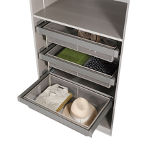 Cloakroom pull basket wardrobe drawer pull basket built-in telescopic pull-out slide hardware accessories mesh basket storage basket