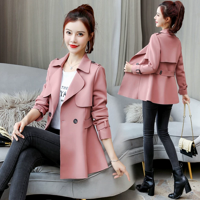 Демисезонное короткое модное trench coat, для подростков, западный стиль
