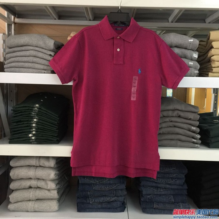 Ngọc trai bông cổ điển nam ngựa polo ralph Lauren ngắn tay t- shirt đích thực tại chỗ