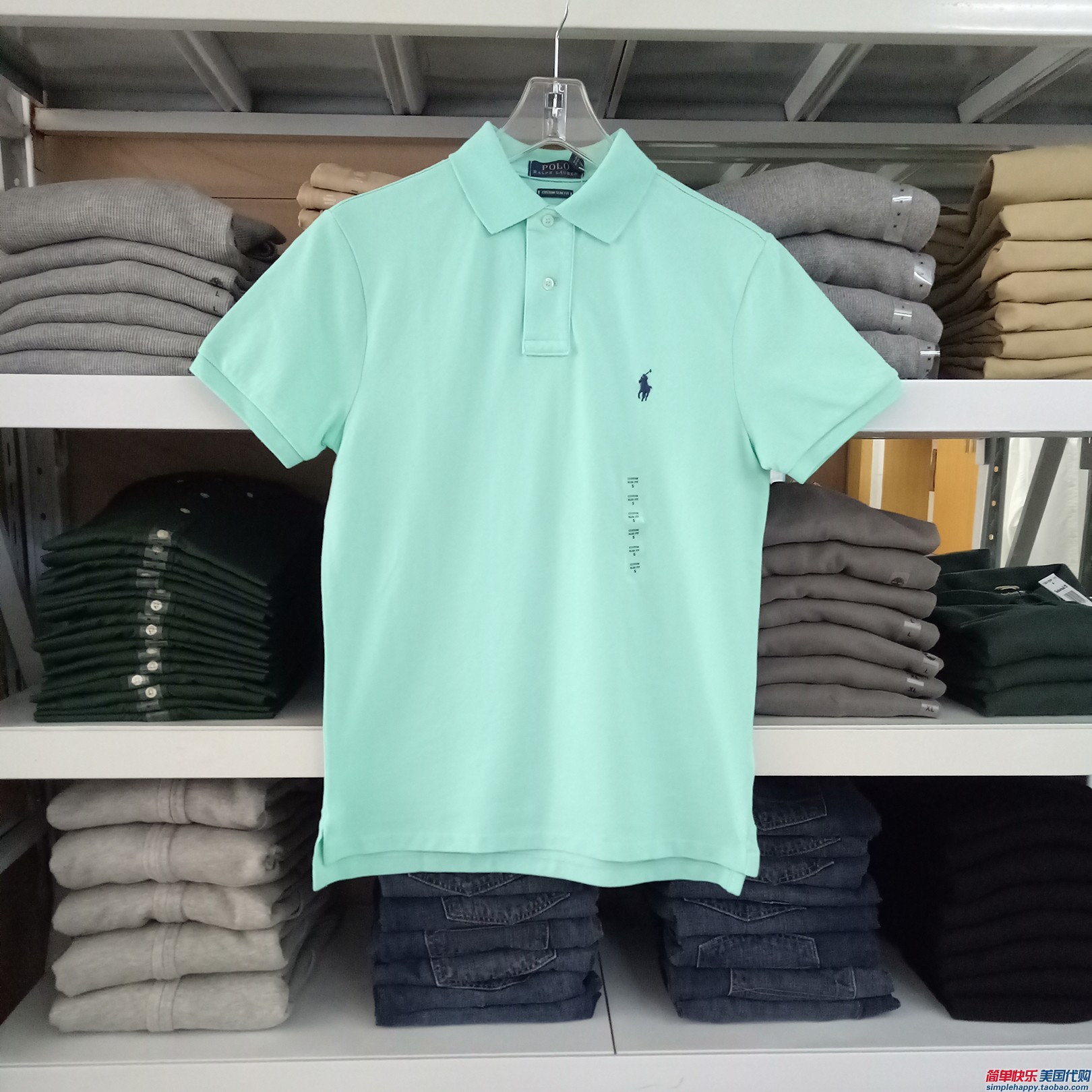 Ngọc trai bông cổ điển nam ngựa polo ralph Lauren ngắn tay t- shirt đích thực tại chỗ