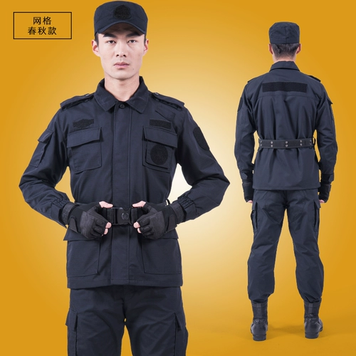 Осенний черный износостойкий лонгслив, рабочая униформа, комплект, увеличенная толщина