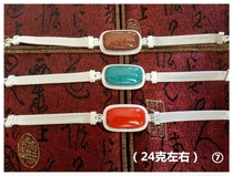 Mongolian ethnic style agate coral turquoise gold sand sterling silver bracelet bracelet pendant earrings chest hanging silver jewelry