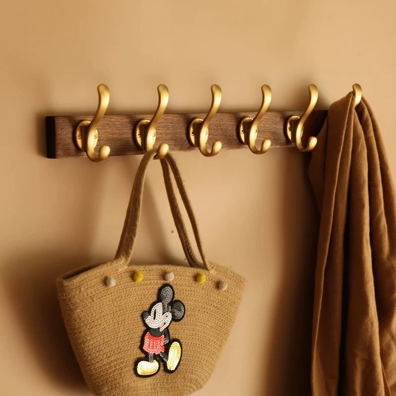 Japanese Quality Wall-Mounted Coat Rack, Wooden Clothes Hook, Entryway Light Luxury, No Drilling Required Japanese Quality Wall-Mounted Coat Rack, Wooden Clothes Hook, Entryway Light Luxury, No Drilling Required