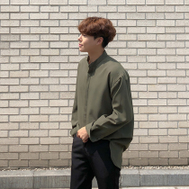 Very fairy shirt male Ruffian handsome long sleeve Korean version of trend handsome coat very fairy Ruffian handsome lazy wind ins shirt