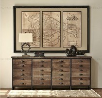 American style iron art doing old cupboard lockers retro fighting cabinet solid wood cupboard solid wood cupboard Hyun off cabinet