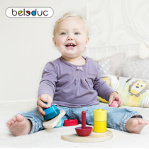 German Beileduo color gradient tower childrens wooden early education educational toys for infants and young children stacked high assembled building blocks