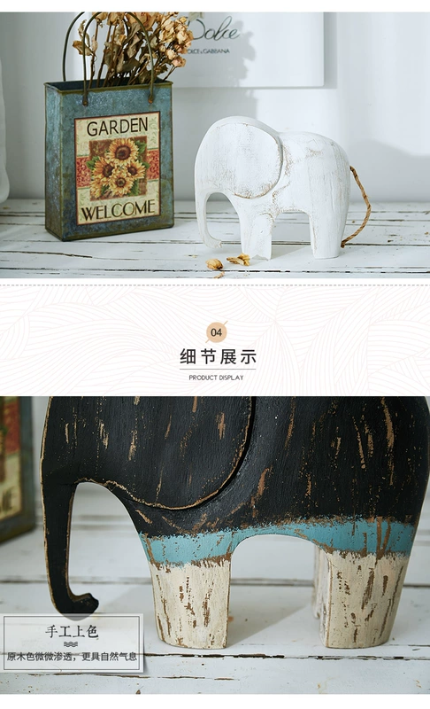 Đồ nội thất mỹ trang trí voi phụ kiện nhà sáng tạo đồ trang trí một cặp thủ công bằng tay gỗ rắn phòng khách thủ công - Vòng đeo tay Cuff