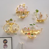 Free hole living room wall wall decorations Light luxury wall pendant Sofa background wall decoration storage shelf