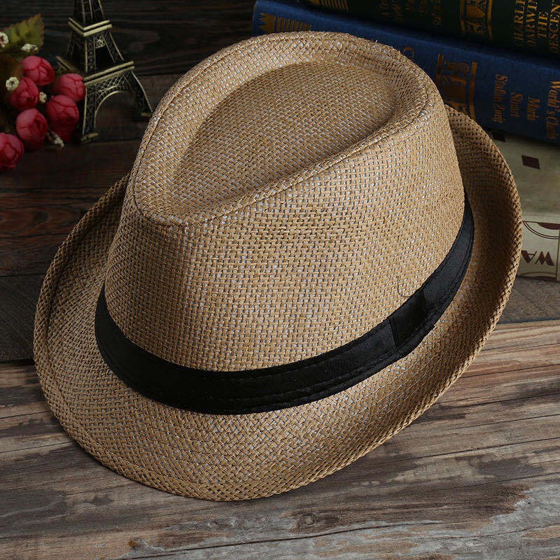 Men's Summer Sun Hat Straw Hat Couple Straw Jazz Hat Korean Style Hat Women's Sun Beach Hat Parent-Child Style