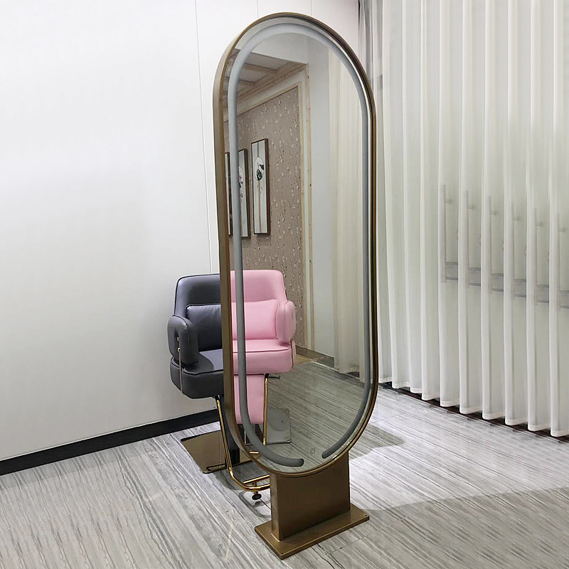 Beauty Hair Shop Mirror Desk Net Red Tape Lamp Hairdressme Desk Hair Salon Special Hot Dyeing Clippings Haircut Mirror Floor Single Sided Bifacial Mirror Table